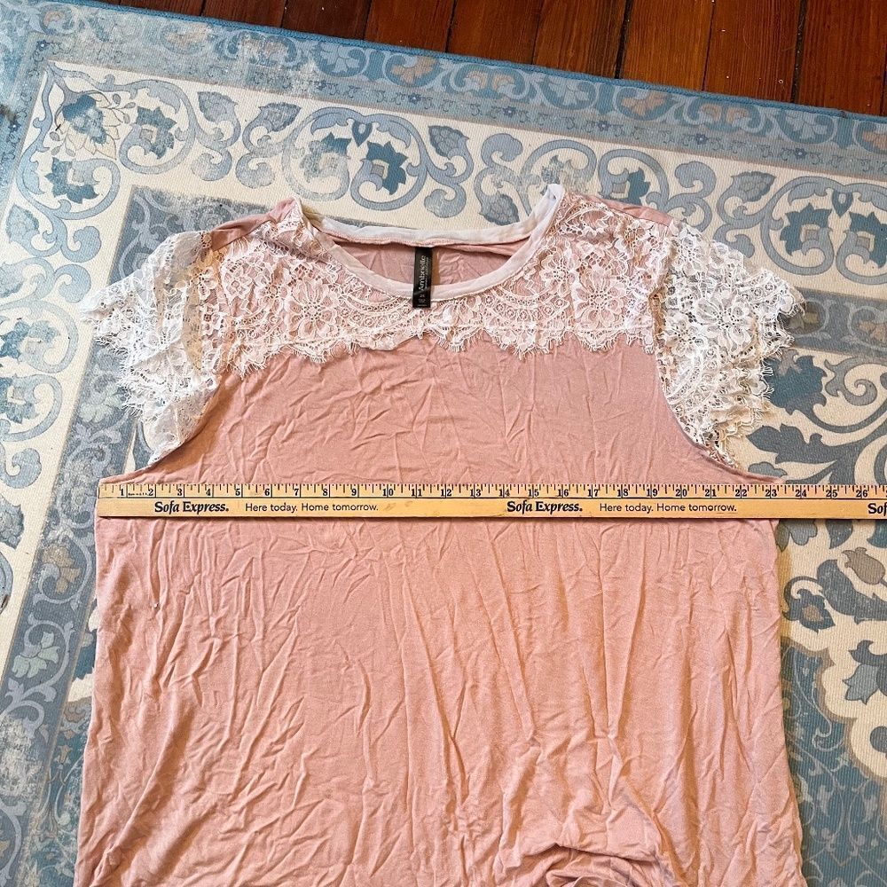 Ambrielle 2pc Sleep Set PJs 2XL Pink White Lace - Picture 8 of 15